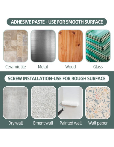 Soportes de Barra de Cortina Antimbee 8 Pcs Adhesivos 8 kg