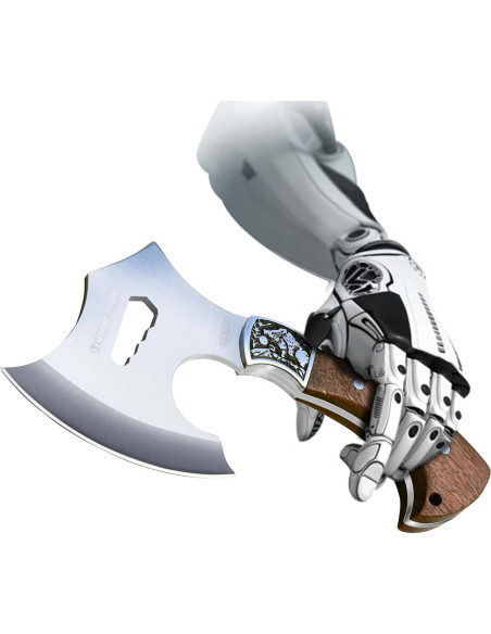 Hacha de Camping Geermolan 24cm Acero Inoxidable con Funda