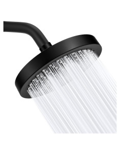 Cabezal de Ducha Fijo Eolax 6" Alta Presión Negro Mate