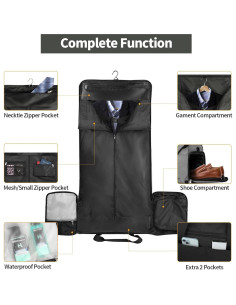 Bolsa de Ropa de Viaje SOLOSAIC 2 en 1 Negra 52.8x22.9x29.9cm 2