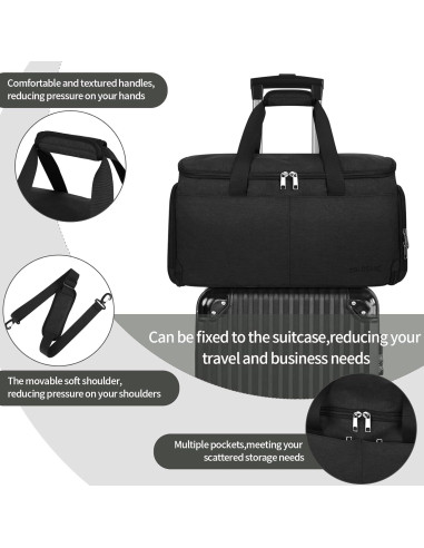 Bolsa de Ropa de Viaje SOLOSAIC 2 en 1 Negra 52.8x22.9x29.9cm