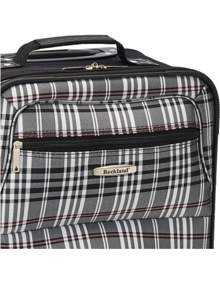 Conjunto de Equipaje Rockland Expandible 2 Piezas Cuadros Negros