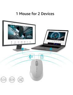 Ratón Inalámbrico Silencioso Rapoo M300G, Bluetooth 2.4GHz, 2400 DPI 2