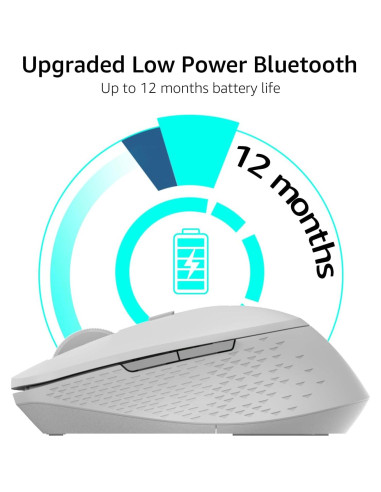 Ratón Inalámbrico Silencioso Rapoo M300G, Bluetooth 2.4GHz, 2400 DPI