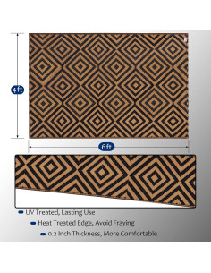 Alfombra Reversible Ridota 1.22x1.83m Patio Exterior Geométrica 2