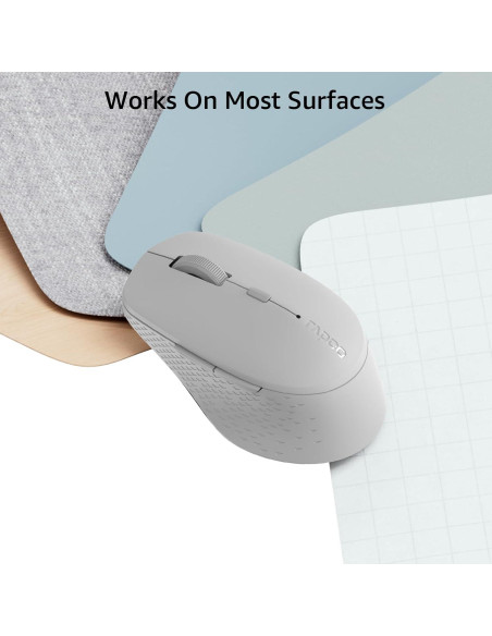 Ratón Inalámbrico Silencioso Rapoo M300G, Bluetooth 2.4GHz, 2400 DPI