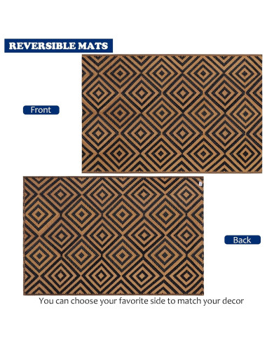 Alfombra Reversible Ridota 1.22x1.83m Patio Exterior Geométrica