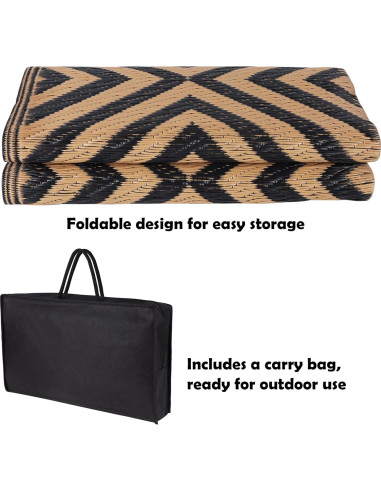 Alfombra Reversible Ridota 1.22x1.83m Patio Exterior Geométrica