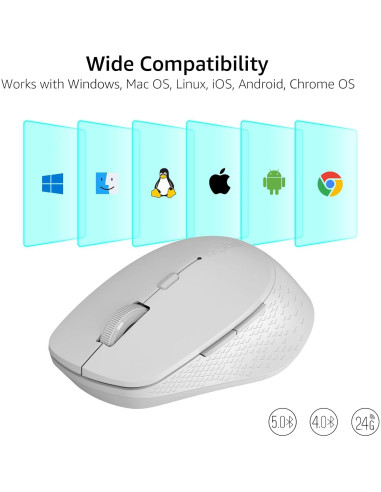 Ratón Inalámbrico Silencioso Rapoo M300G, Bluetooth 2.4GHz, 2400 DPI