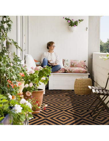 Alfombra Reversible Ridota 1.22x1.83m Patio Exterior Geométrica