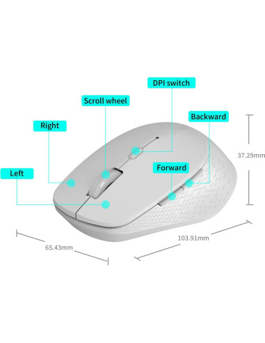 Ratón Inalámbrico Silencioso Rapoo M300G, Bluetooth 2.4GHz, 2400 DPI