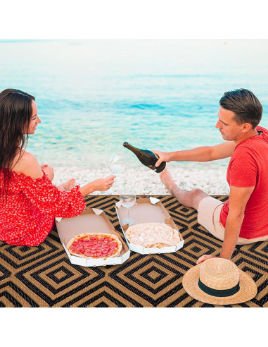 Alfombra Reversible Ridota 1.22x1.83m Patio Exterior Geométrica