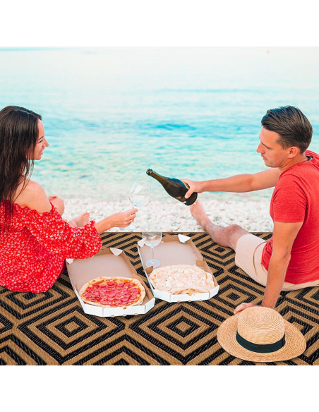 Alfombra Reversible Ridota 1.22x1.83m Patio Exterior Geométrica