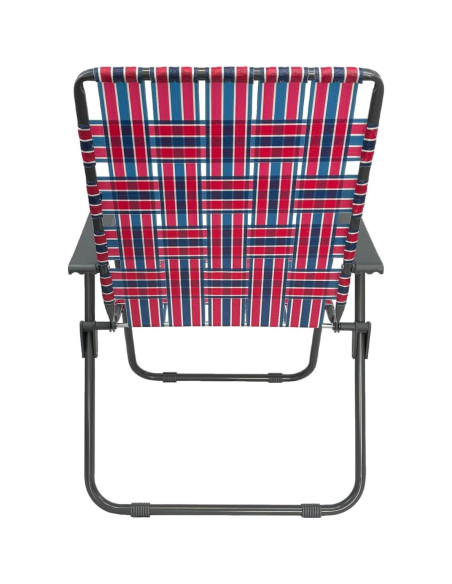 Silla de Camping Retro Caddis Sports - Plegable, 136 kg, Rojo/Azul