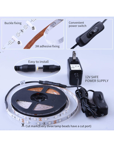 Tira de luz negra LED 6m 360 LEDs 12V YYT para decoración