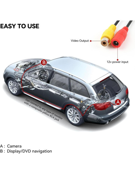 Cámara de Respaldo AUTOXBERT 170 Impermeable HD con 8 LED