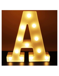 Letras LED AUSAYE 22 cm Iluminadas para Decoración Hogar Fiesta