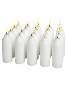 Velas Blancas UCO de 9 Horas - Paquete de 20 Velas para Emergencias