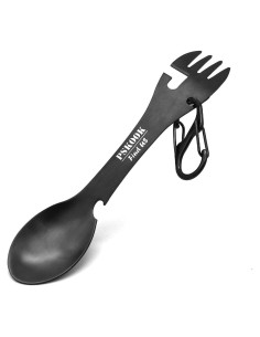 Cuchara Táctica 5-en-1 PSKOOK Acero Inoxidable Camping 17.5cm
