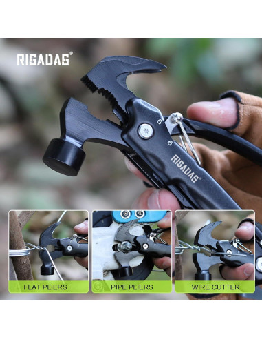 Martillo Multiherramienta 12-en-1 RISADAS con Bolsa de Nylon
