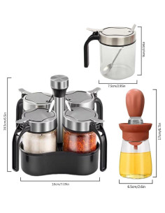 Set de 4 Tarros de Condimentos TINMIX con Base Rotativa 360 2