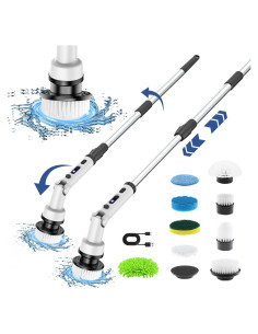 Cepillo Giratorio Eléctrico Aovdy con 9 Cabezas Reemplazables