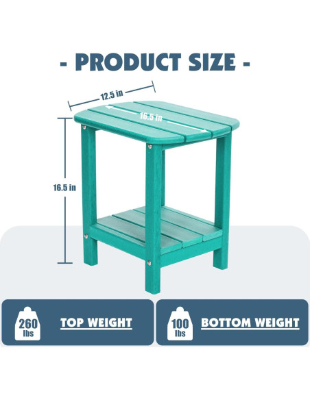 Mesa Lateral Exterior 2 Niveles LOENIY HDPE Aruba