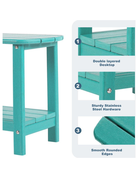 Mesa Lateral Exterior 2 Niveles LOENIY HDPE Aruba