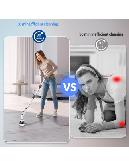 Cepillo Giratorio Eléctrico Aovdy con 9 Cabezas Reemplazables Cepillo Giratorio Eléctrico Aovdy con 9 Cabezas Reemplazables