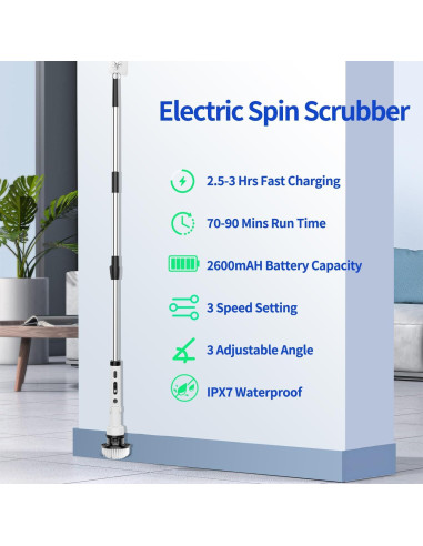 Cepillo Giratorio Eléctrico Aovdy con 9 Cabezas Reemplazables