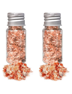 Hoja de Oro Comestible Zjyufy 2 Botellas Rosa Dorado 5x2cm