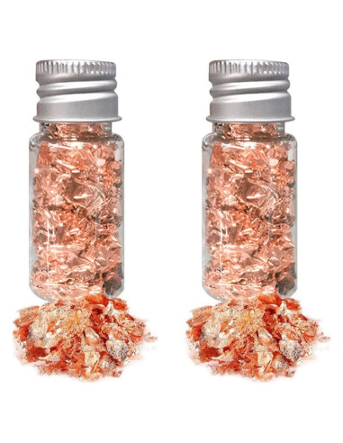 Hoja de Oro Comestible Zjyufy 2 Botellas Rosa Dorado 5x2cm