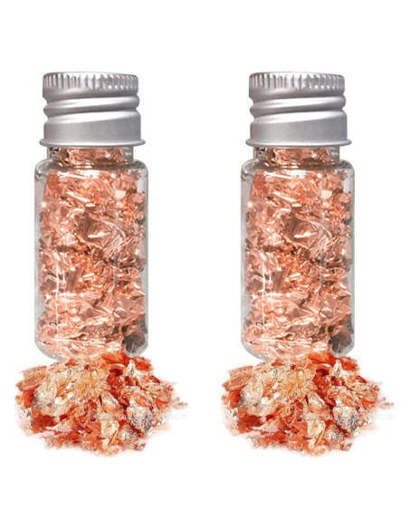 Hoja de Oro Comestible Zjyufy 2 Botellas Rosa Dorado 5x2cm