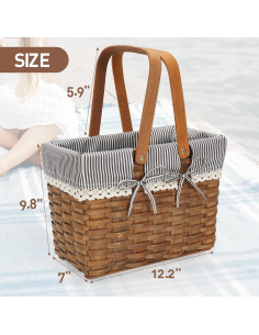 Cesta de Picnic con Asas G GOOD GAIN Gris 31x17.8x24.9 cm 2