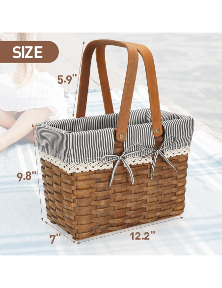 Cesta de Picnic con Asas G GOOD GAIN Gris 31x17.8x24.9 cm