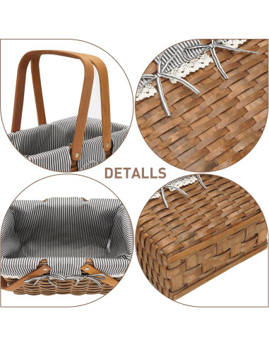 Cesta de Picnic con Asas G GOOD GAIN Gris 31x17.8x24.9 cm