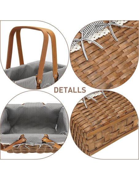 Cesta de Picnic con Asas G GOOD GAIN Gris 31x17.8x24.9 cm