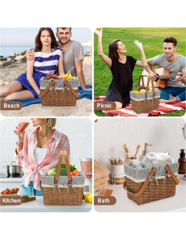 Cesta de Picnic con Asas G GOOD GAIN Gris 31x17.8x24.9 cm