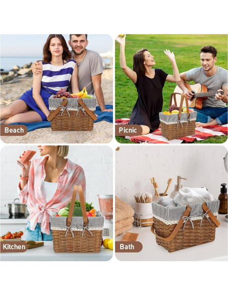 Cesta de Picnic con Asas G GOOD GAIN Gris 31x17.8x24.9 cm