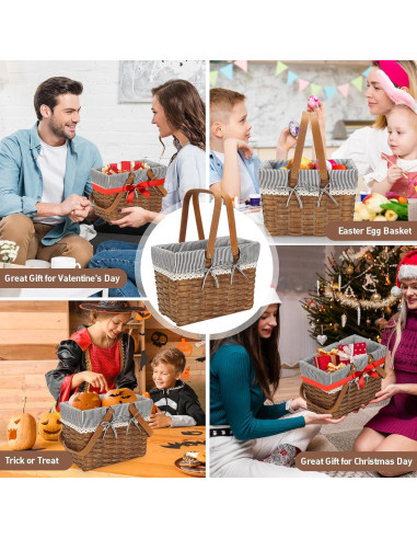 Cesta de Picnic con Asas G GOOD GAIN Gris 31x17.8x24.9 cm