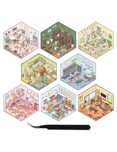 Set de 8 Pegatinas 3D ZLSPTK para Decoración DIY