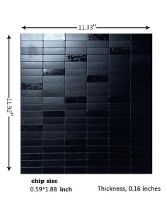 Azulejo Autoadhesivo XUANINY 28.8x30.2 cm Negro Cepillado 2