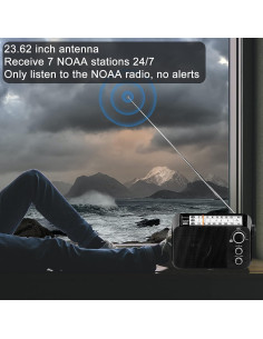 Radio Meteorológica Portátil Retekess TR604W AM FM NOAA 2