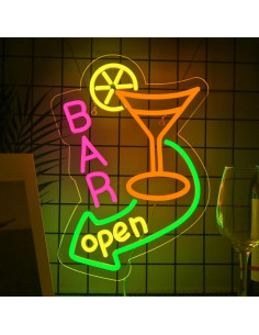 Cartel de Neón LED Abierto NOSUN 35.5x20.3cm Decoración 2