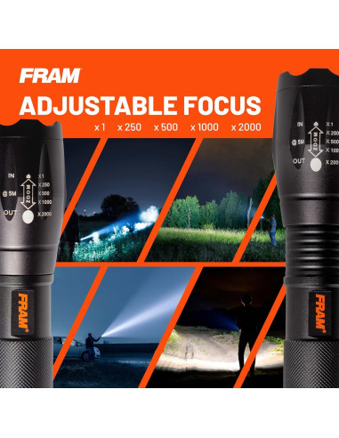 Linterna de Mano FRAM FAC40006 LED 500 Lúmenes a Prueba de Agua