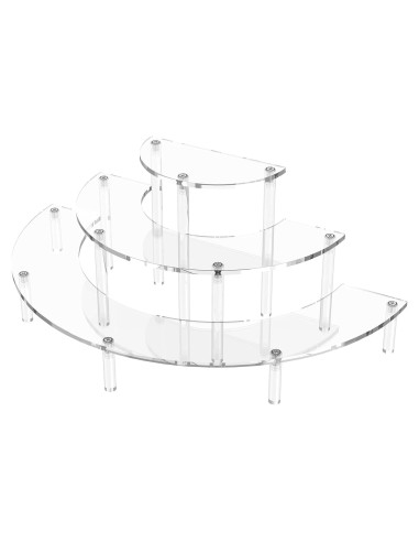 Soporte de exhibición acrílico 3 niveles para cupcakes y perfumes