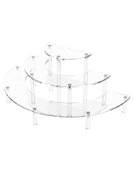 Soporte de exhibición acrílico 3 niveles para cupcakes y perfumes