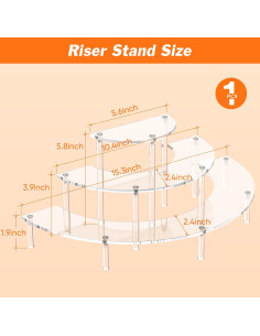 Soporte de exhibición acrílico 3 niveles para cupcakes y perfumes 2