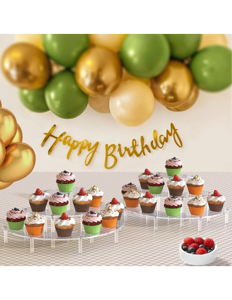 Soporte de exhibición acrílico 3 niveles para cupcakes y perfumes