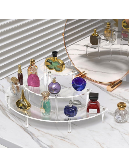 Soporte de exhibición acrílico 3 niveles para cupcakes y perfumes